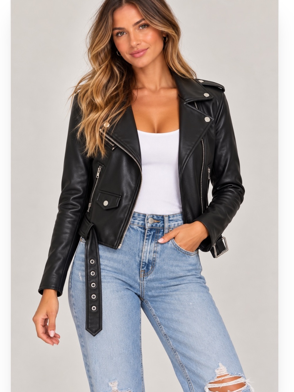 Zara Black Faux Leather Jacket